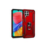 KZY İletişim Samsung Galaxy M33 ile Uyumlu Kapak Military Yüzüklü Stantlı Panzer Tank Kılıf - Kırmızı