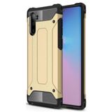 KZY İletişim-Samsung Galaxy Note 10 ile Uyumlu Kapak Çift Katmanlı Zırh Tank Kılıf - Gold (GOLD)