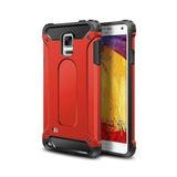 KZY İletişim-Samsung Galaxy Note 4 ile Uyumlu Kapak Çift Katmanlı Zırh Tank Kılıf - Kırmızı (KIRMIZI)