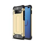 KZY İletişim-Samsung Galaxy S10 Plus ile Uyumlu Kapak Çift Katmanlı Zırh Tank Kılıf - Gold (GOLD)