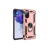 KZY İletişim Samsung Galaxy S20 FE ile Uyumlu Kapak Military Yüzüklü Stantlı Panzer Tank Kılıf - Rose Gold