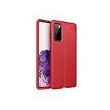 KZY İletişim-Samsung Galaxy S20 FE ile Uyumlu Kılıf Darbe Korumalı Deri Görünümlü Silikon Arka Kapak - Kırmızı (Kırmızı)
