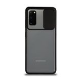 Kzy İletişim Samsung Galaxy S20 ile Uyumlu Kapak Lensi Açılır Kapanır Kamera Korumalı Silikon Kılıf - Siyah