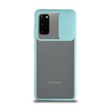 Kzy İletişim Samsung Galaxy S20 ile Uyumlu Kapak Lensi Açılır Kapanır Kamera Korumalı Silikon Kılıf - Turkuaz