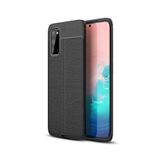 KZY İletişim-Samsung Galaxy S20 ile Uyumlu Kılıf Darbe Korumalı Deri Görünümlü Silikon Arka Kapak - Siyah (Siyah)