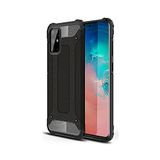 KZY İletişim-Samsung Galaxy S20 Plus ile Uyumlu Kapak Çift Katmanlı Zırh Tank Kılıf - Siyah (SİYAH)