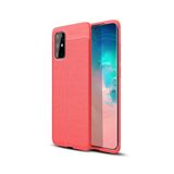 KZY İletişim-Samsung Galaxy S20 Plus ile Uyumlu Kılıf Darbe Korumalı Deri Görünümlü Silikon Arka Kapak - Kırmızı (Kırmızı)