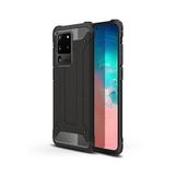 KZY İletişim-Samsung Galaxy S20 Ultra ile Uyumlu Kapak Çift Katmanlı Zırh Tank Kılıf - Siyah (SİYAH)