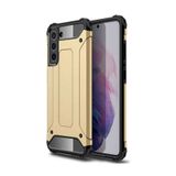 KZY İletişim-Samsung Galaxy S21 FE ile Uyumlu Kapak Çift Katmanlı Zırh Tank Kılıf - Gold (GOLD)