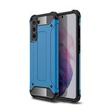 KZY İletişim-Samsung Galaxy S21 FE ile Uyumlu Kapak Çift Katmanlı Zırh Tank Kılıf - Mavi (MAVİ)