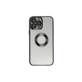 KZY İletişim Samsung Galaxy S21 Fe ile uyumlu Kapak ile uyumlu Yanları Renkli Lens Korumalı Logo Gösteren Luxury Silikon Kılıf - Siyah