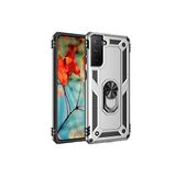 KZY İletişim Samsung Galaxy S21 Plus ile Uyumlu Kapak Military Yüzüklü Stantlı Panzer Tank Kılıf - Gri