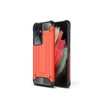 KZY İletişim- Samsung Galaxy S21 Ultra ile Uyumlu Kapak Çift Katmanlı Zırh Tank Kılıf - Kırmızı (KIRMIZI)