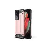 KZY İletişim- Samsung Galaxy S21 Ultra ile Uyumlu Kapak Çift Katmanlı Zırh Tank Kılıf - Rose Gold (ROSE GOLD)