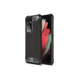 KZY İletişim- Samsung Galaxy S21 Ultra ile Uyumlu Kapak Çift Katmanlı Zırh Tank Kılıf - Siyah (SİYAH)