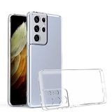 KZY İLETİŞİM Samsung Galaxy S21 Ultra ile uyumlu Kapak Kamera Korumalı Süper Silikon Şeffaf Kılıf