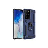 KZY İletişim Samsung Galaxy S21 Ultra ile Uyumlu Kapak Military Yüzüklü Stantlı Panzer Tank Kılıf - Lacivert