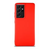 KZY İletişim Samsung Galaxy S21 Ultra ile Uyumlu Kılıf Soft Premier Renkli Silikon Kapak - Kırmızı