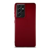 KZY İletişim Samsung Galaxy S21 Ultra ile Uyumlu Kılıf Soft Premier Renkli Silikon Kapak - Mürdüm