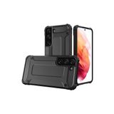 KZY İletişim-Samsung Galaxy S22 Plus ile Uyumlu Kapak Çift Katmanlı Zırh Tank Kılıf - Siyah (Siyah)
