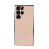 KZY İletişim Samsung Galaxy S22 Ultra ile Uyumlu Kapak Kamera Korumalı Lazer Kesim Lüx Silikon Kılıf - Rose Gold