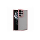 KZY İletişim Samsung Galaxy S22 Ultra ile Uyumlu Kapak Metal Kamera Korumalı Arkası Şeffaf Silikon Kılıf - Rose Gold