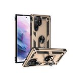 KZY İletişim Samsung Galaxy S22 Ultra ile Uyumlu Kapak Military Yüzüklü Stantlı Panzer Tank Kılıf - Gold
