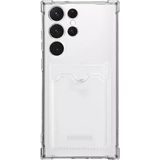 KZY İletişim Samsung Galaxy S22 Ultra Kapak Kamera Korumalı Kartlıklı Darbe Emici Özellikli Şeffaf Silikon Kılıf