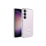 KZY İletişim Samsung Galaxy S23 Plus ile uyumlu Yanları Renkli Lens Korumalı Logo Gösteren Luxury Silikon Kılıf - Gümüş
