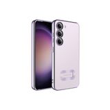 KZY İletişim Samsung Galaxy S23 Plus ile uyumlu Yanları Renkli Lens Korumalı Logo Gösteren Luxury Silikon Kılıf - Lila
