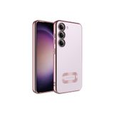 KZY İletişim Samsung Galaxy S23 Plus ile uyumlu Yanları Renkli Lens Korumalı Logo Gösteren Luxury Silikon Kılıf - Rose Gold
