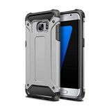 KZY İletişim-Samsung Galaxy S6 Edge ile Uyumlu Kapak Çift Katmanlı Zırh Tank Kılıf - Gri (GRİ)