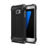 KZY İletişim-Samsung Galaxy S6 Edge ile Uyumlu Kapak Çift Katmanlı Zırh Tank Kılıf - Siyah (SİYAH)
