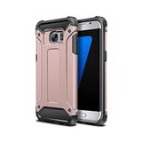 KZY İletişim-Samsung Galaxy S7 Edge ile Uyumlu Kapak Çift Katmanlı Zırh Tank Kılıf - Rose Gold (ROSE GOLD)