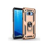 KZY İletişim Samsung Galaxy S8 ile Uyumlu Kapak Military Yüzüklü Stantlı Panzer Tank Kılıf - Gold