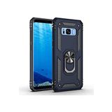 KZY İletişim Samsung Galaxy S8 ile Uyumlu Kapak Military Yüzüklü Stantlı Panzer Tank Kılıf - Lacivert