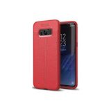 KZY İletişim-Samsung Galaxy S8 ile Uyumlu Kılıf Darbe Korumalı Deri Görünümlü Silikon Arka Kapak - Kırmızı (Kırmızı)