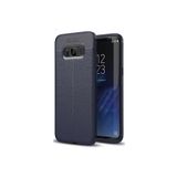 KZY İletişim-Samsung Galaxy S8 ile Uyumlu Kılıf Darbe Korumalı Deri Görünümlü Silikon Arka Kapak - Lacivert (Lacivert)