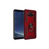 KZY İletişim Samsung Galaxy S8 Plus ile Uyumlu Kapak Military Yüzüklü Stantlı Panzer Tank Kılıf - Kırmızı