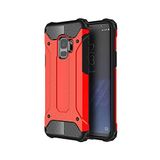 KZY İletişim-Samsung Galaxy S9 ile Uyumlu Kapak Çift Katmanlı Zırh Tank Kılıf - Kırmızı (KIRMIZI)