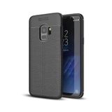 KZY İletişim-Samsung Galaxy S9 ile Uyumlu Kılıf Darbe Korumalı Deri Görünümlü Silikon Arka Kapak - Siyah (Siyah)