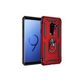 KZY İletişim Samsung Galaxy S9 Plus ile Uyumlu Kapak Military Yüzüklü Stantlı Panzer Tank Kılıf - Kırmızı