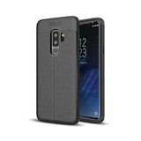 KZY İletişim-Samsung Galaxy S9 Plus ile Uyumlu Kılıf Darbe Korumalı Deri Görünümlü Silikon Arka Kapak - Siyah (Siyah)
