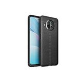 KZY İletişim-Xiaomi Mi 10T Lite ile Uyumlu Kılıf Darbe Korumalı Deri Görünümlü Silikon Arka Kapak - Siyah (Siyah)