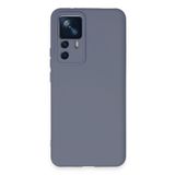 KZY İletişim Xiaomi Mi 12T ile Uyumlu Kapak İçi Kadife Kamera Korumalı Lansman Silikon Kılıf - Gri