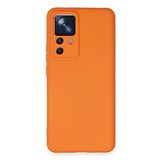 KZY İletişim Xiaomi Mi 12T ile Uyumlu Kapak İçi Kadife Kamera Korumalı Lansman Silikon Kılıf - Turuncu