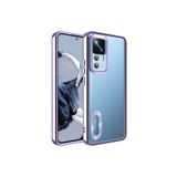 KZY İletişim Xiaomi Mİ 12T ile uyumlu Yanları Renkli Lens Korumalı Logo Gösteren Luxury Silikon Kılıf - Lila