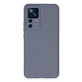 KZY İletişim Xiaomi Mi 12T Pro ile Uyumlu Kapak İçi Kadife Kamera Korumalı Lansman Silikon Kılıf - Gri