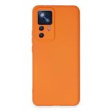 KZY İletişim Xiaomi Mi 12T Pro ile Uyumlu Kapak İçi Kadife Kamera Korumalı Lansman Silikon Kılıf - Turuncu