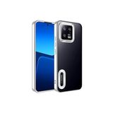 KZY İletişim Xiaomi Mi 13 ile uyumlu Kapak ile uyumlu Yanları Renkli Lens Korumalı Logo Gösteren Şeffaf Luxury Silikon Kılıf - Gri